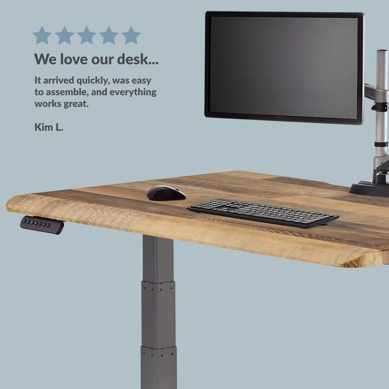 Kim L quoted we love our desk, it arrived quickly, was easy to assemble and everything works great image number null